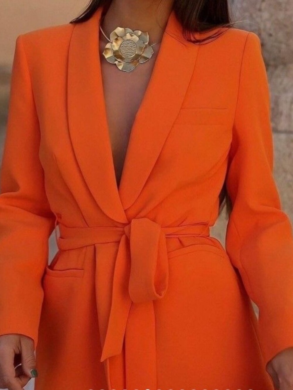 Zara Orange Shawl Collar Blazer And Pants Suit....New With Tags.. - Picture 7 of 10